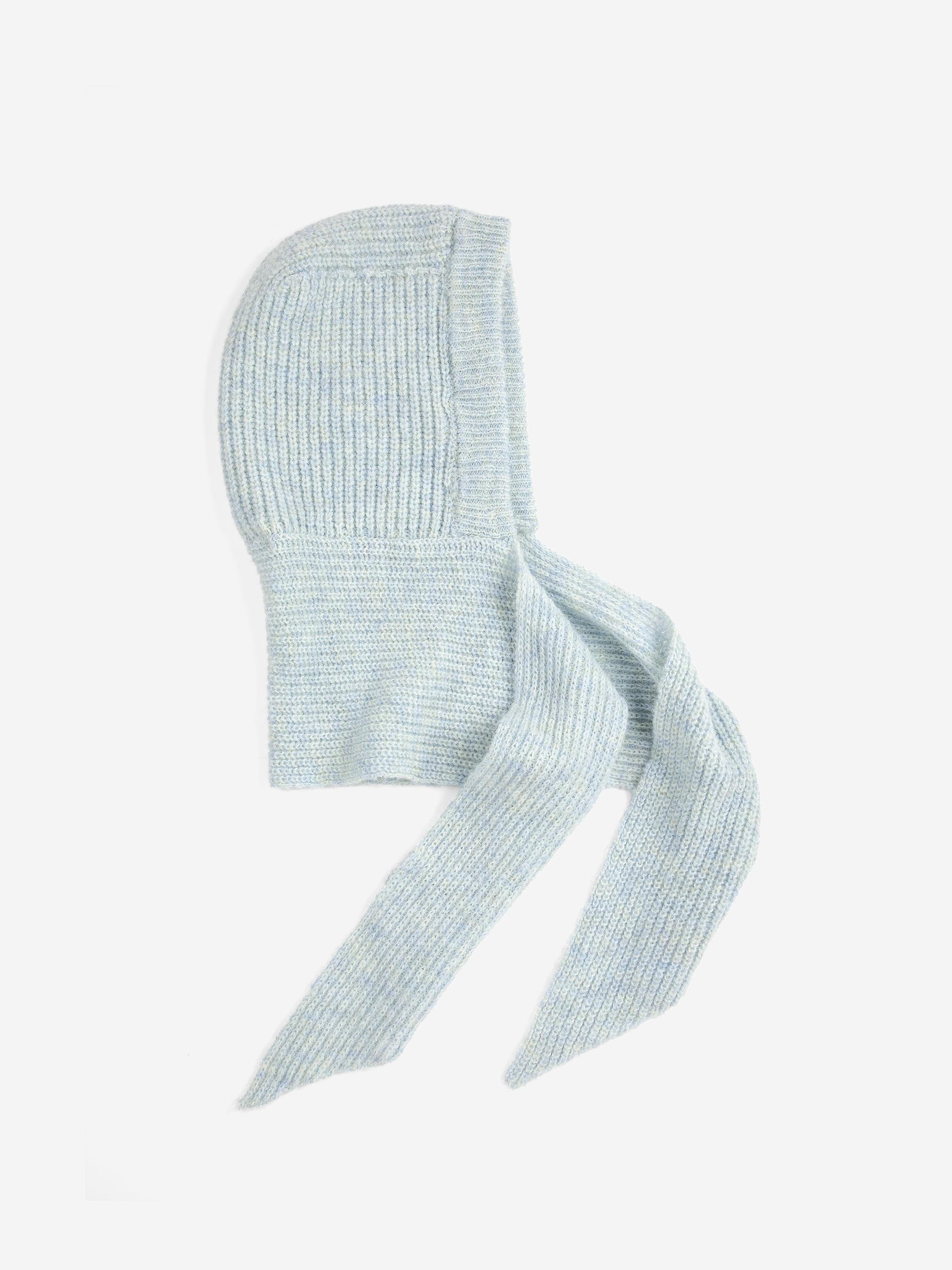 Bobo Choses Knitted Hooded Scarf Blue Unisex Schal Wolle hellblau
